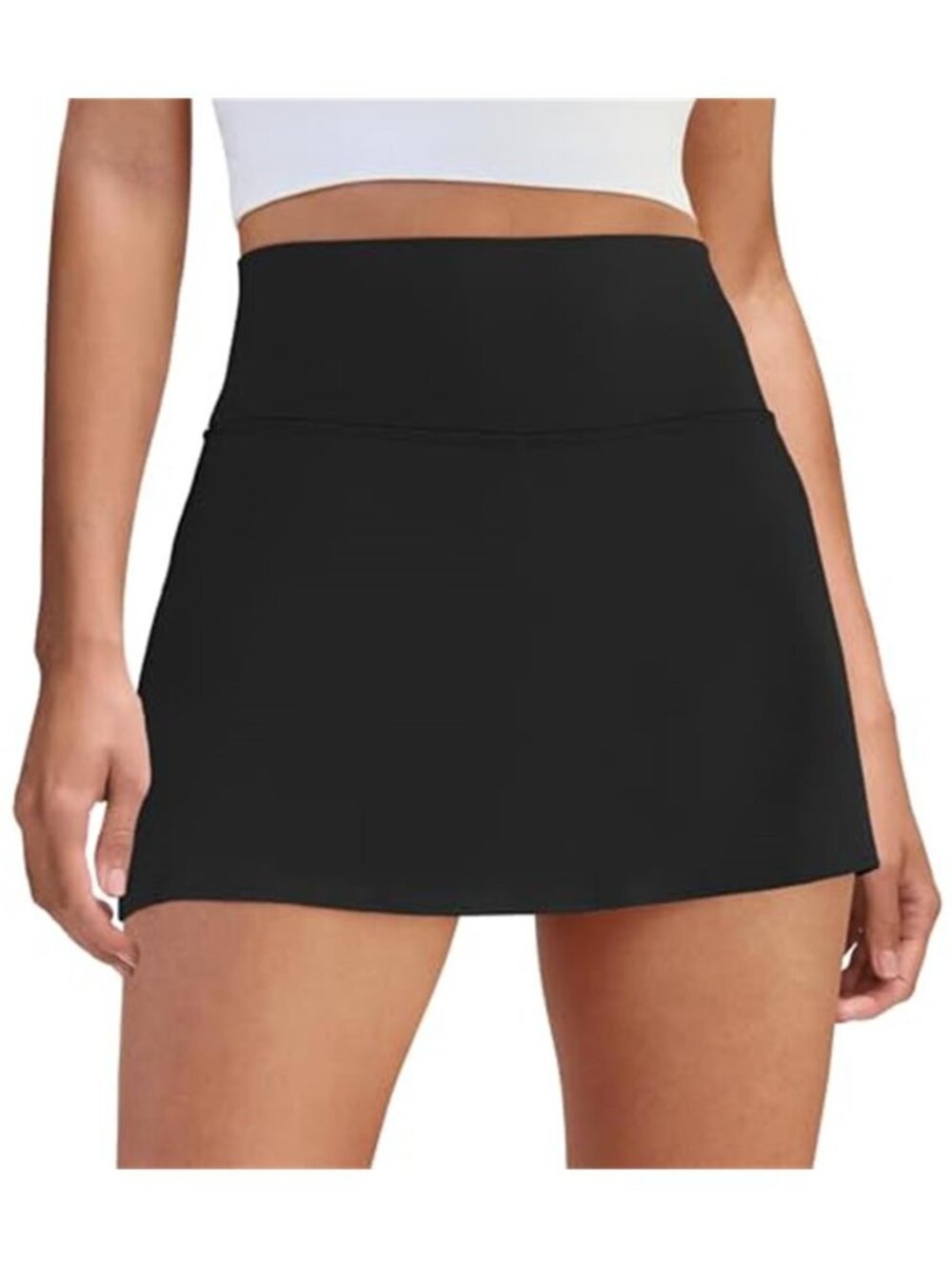 DLOODA Black Tennis Skort High Waisted Athletic Mini Golf Skirt Shorts